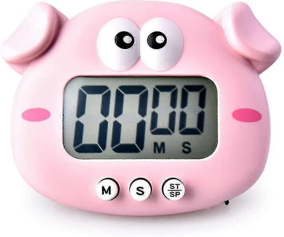 Kitchen Timer, Cute Cartoon Animal Countdown Timer, Digital Cooking Timer With Magnetic, Lcd Large-screen Visual Clock,(1pcs-pink)