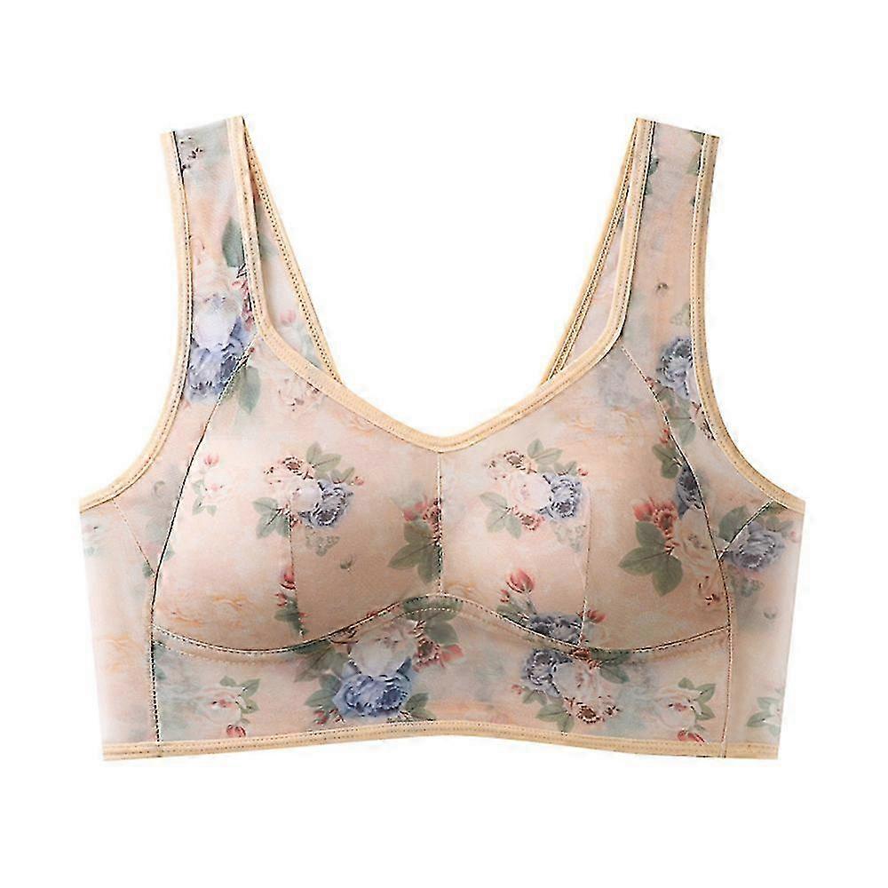 Ice Silk Lace Cooling Comfort Bra, Lace Buttonless Comfortable Bra