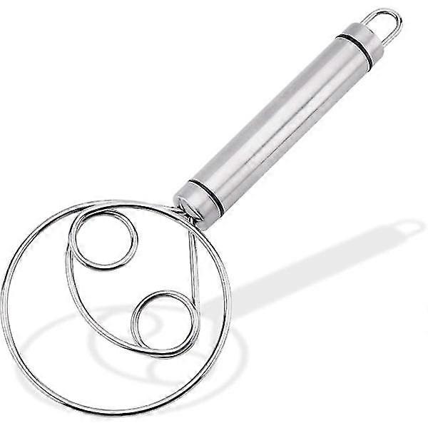 Danish dough mixer in stainless steel, manual dough scraper and flour spiral whisk, blender