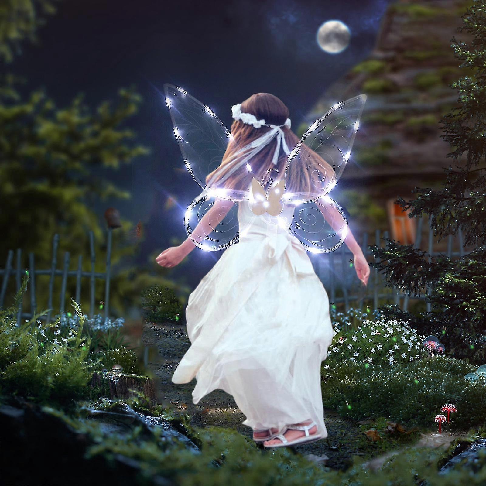 Light Up Fairy Wings για Κορίτσια και Ενήλικες - LED Butterfly Wings για Halloween Cosplay