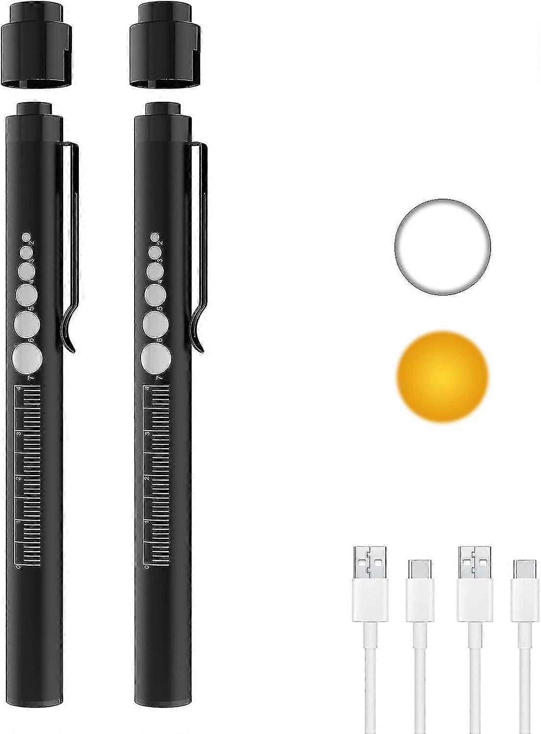Rechargeable Pen Lights For Nurses & Doctors (2 Pack)