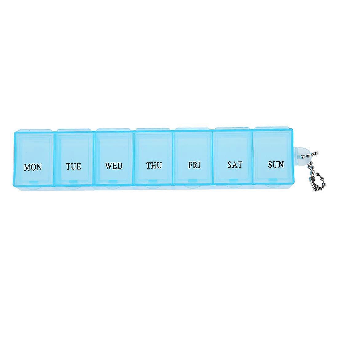 7 Day Weekly Pill Box Organizer Medicine Compartments Vitamin Storage Travel kit 1pcs Blue