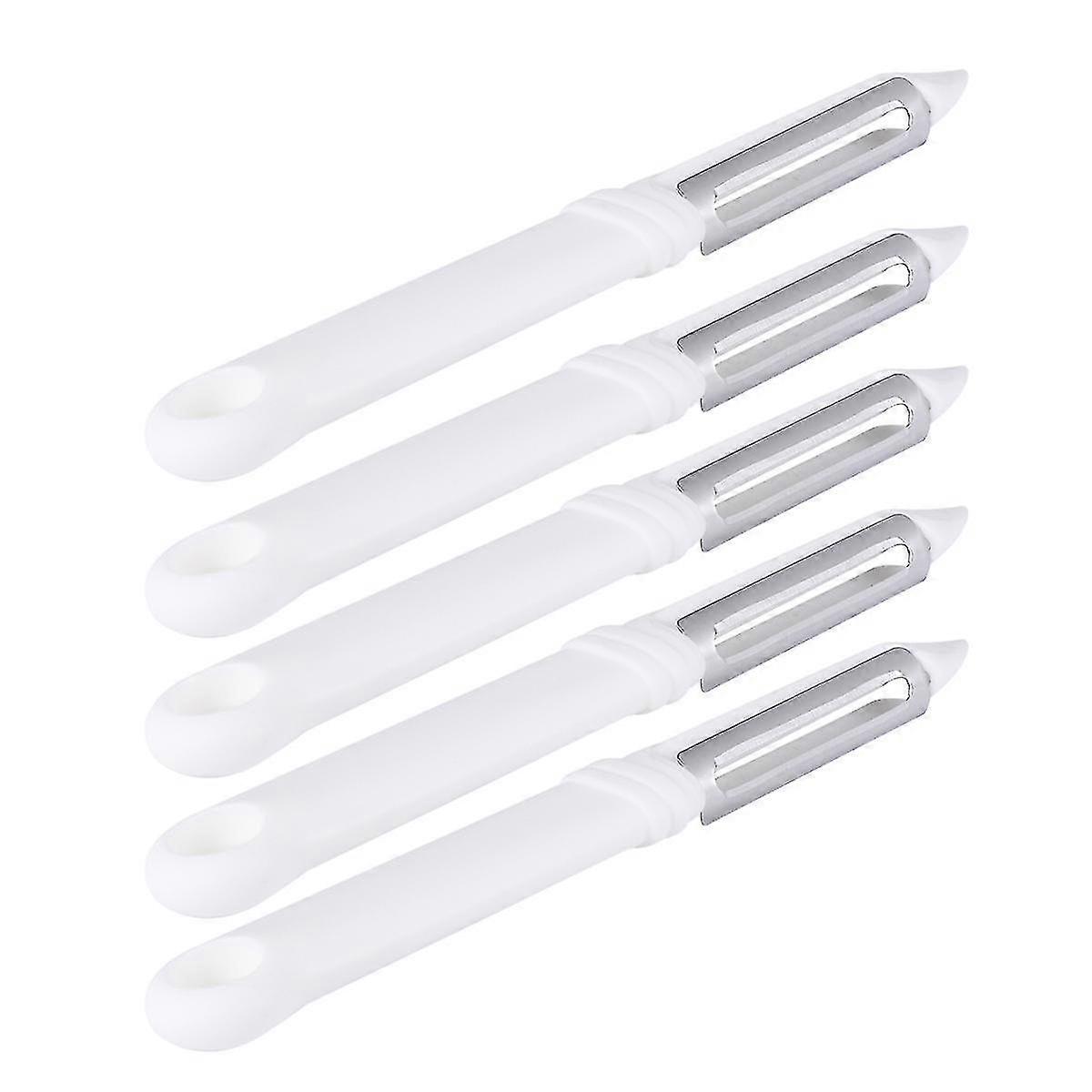 5pcs Stainless Steel Fruits Peeler Multi-function Fruit Peeling Tool Kitchen Tool(white)