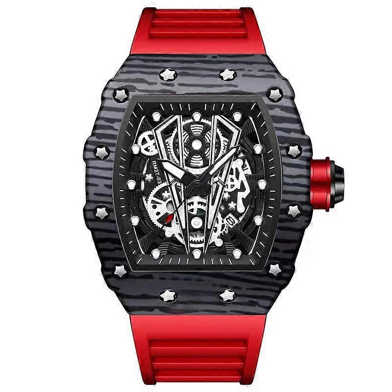 Men Watches Openwork Chronograph Quartz Watch 50mm Big Dial Silicone Army Male Clock Military Sports Relogio Masculino