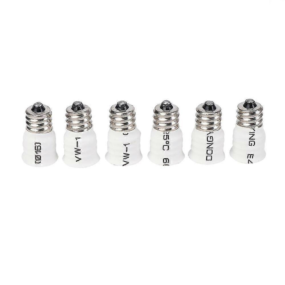 6-pack E12 To E14 White Bulb Converter Led Light Holder Lamp Adapter Socket Changer High Quality