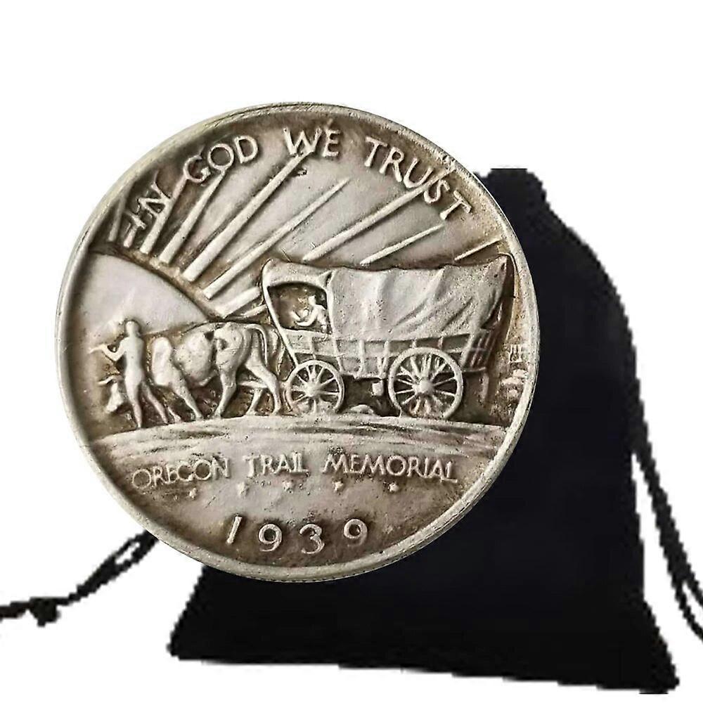 1939年高級ハーフダラーリバティアートコインポケットカップルコイン記念モーガンドルコインラッキーメモリーコイン+ギフトバッグ