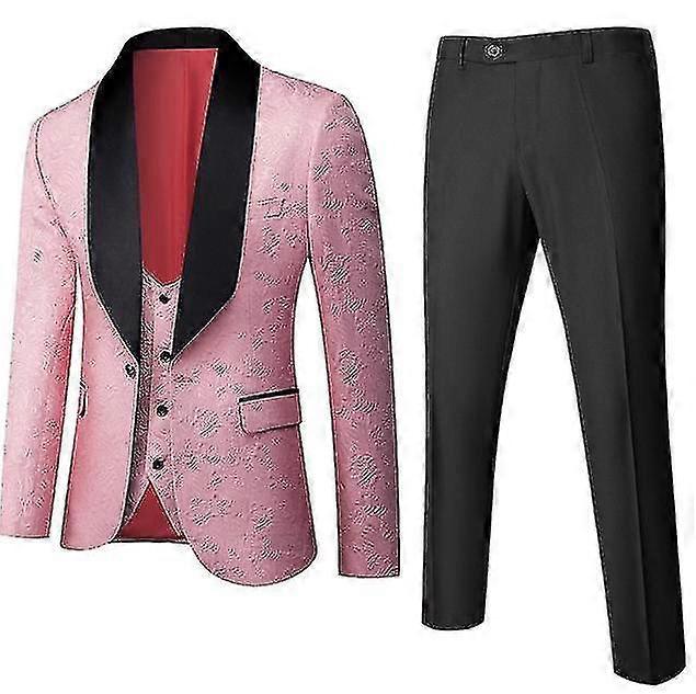 بدلة رجالية الأعمال عارضة 3 قطع بدلة بليزر السراويل سترة حفل زفاف ملابس احتفالية