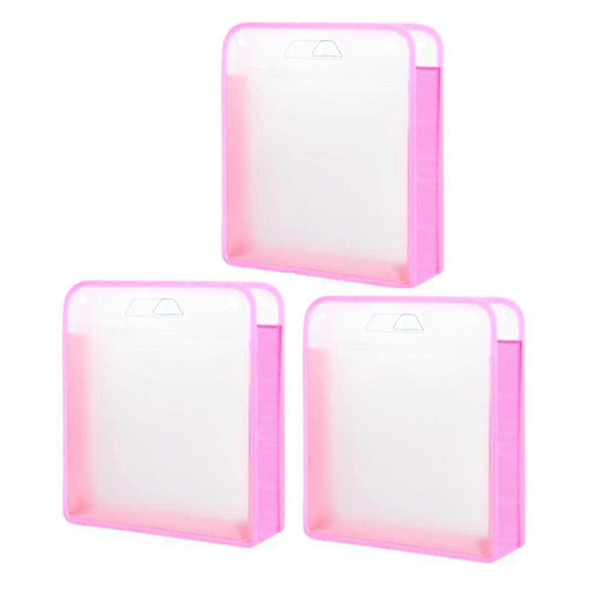 3 Pack Scrapbook Paper Storage Organizer, Expanding Paper for 12 x 12 Sheets, Scrapbook Paper Storage Pink