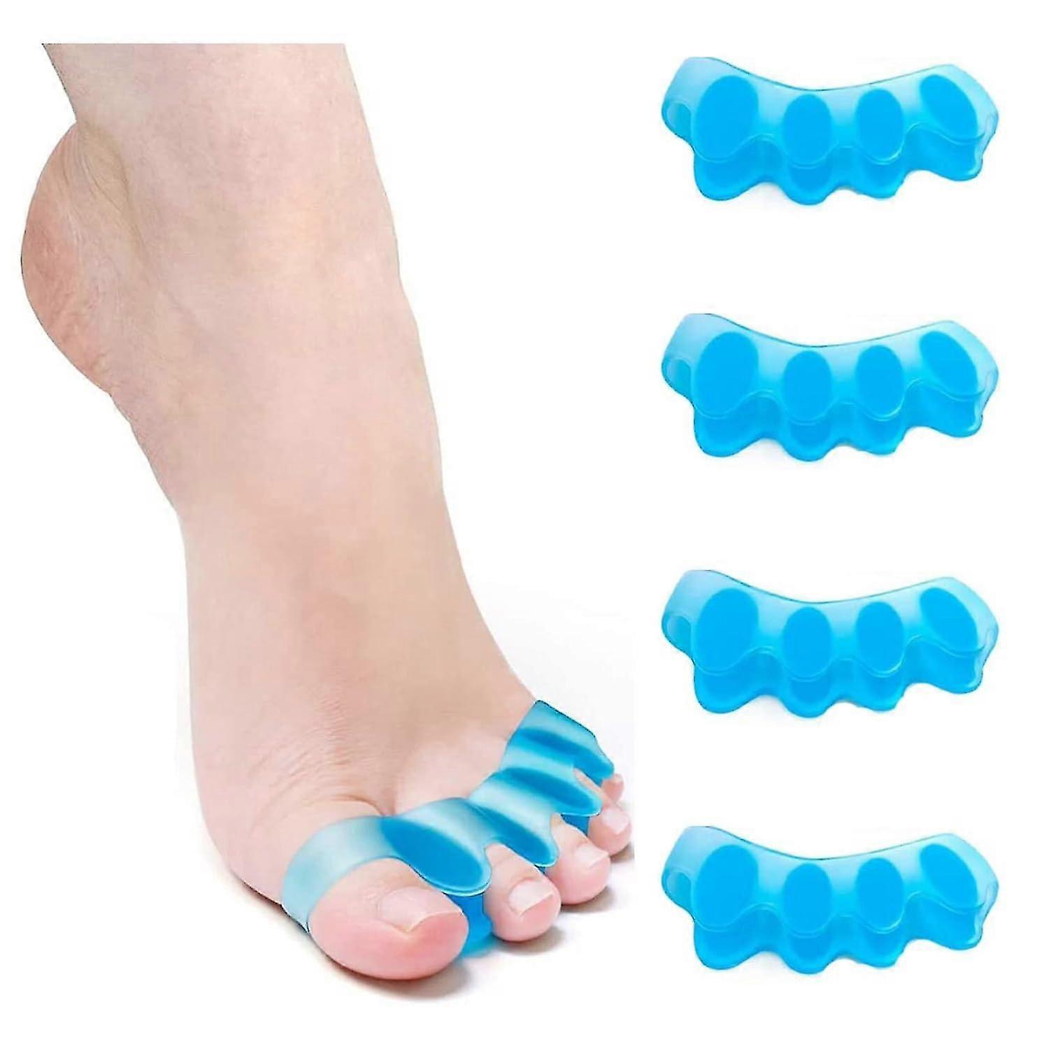 Toe Separator, Toe Spacers, Gel Toe Separators, Bunion Correctors, Toe Spacers Toe Straightener 4 Count (blue)