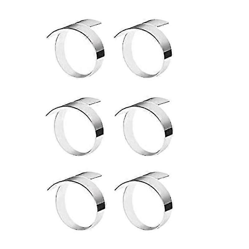 6 Pcs Napkin Ring,circle Napkin H For Wedding Dinner Table R Silver