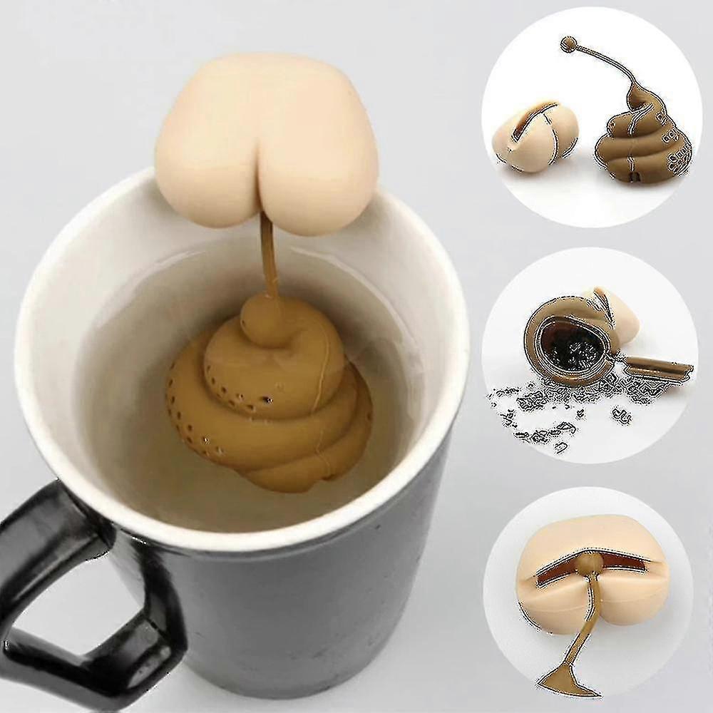 Poo Shape Silicone Strainer Tea Accessories Set Creative Funny Poop
