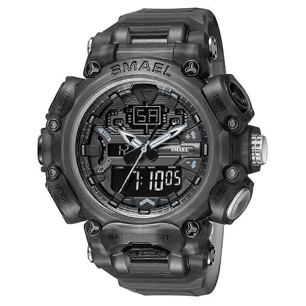 SMAEL Men Watch Sport Waterproof Stopwatch Digital Wristwatches Week Display Alarm Clock Quartz Analog Electronic Watches Male