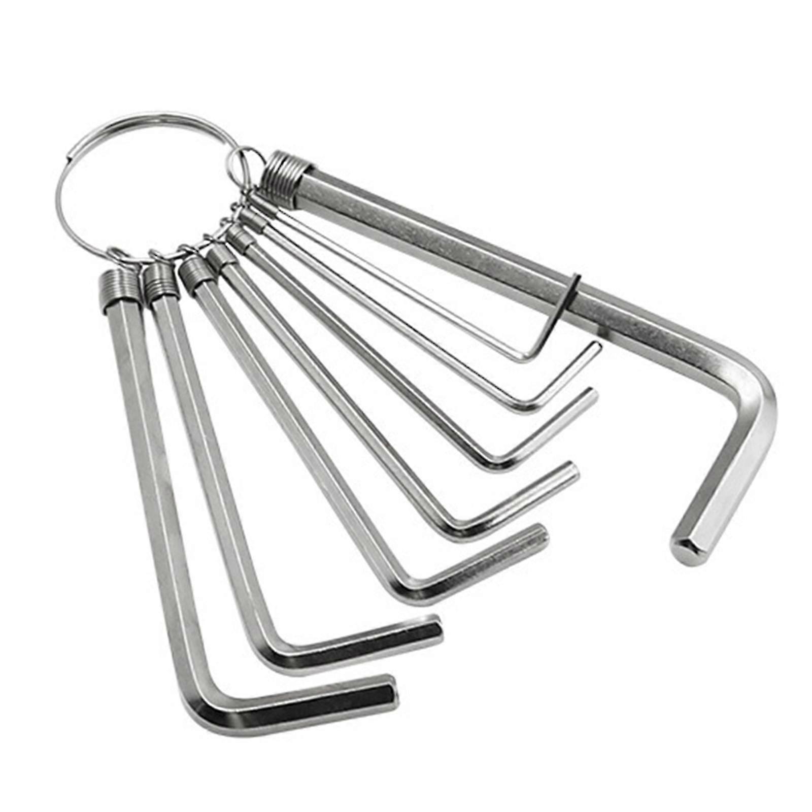 Metric Wrench Set Allen Hex Hexagon Key With Key Ring Chrome Vanadium Steel
