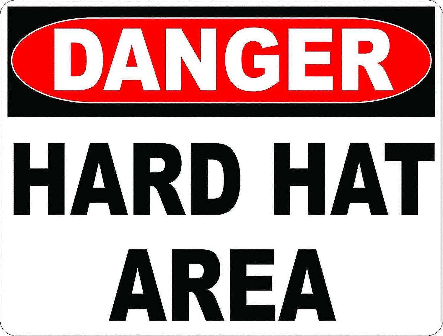Danger Hard Hat Area Sign. 8x12 Metal.