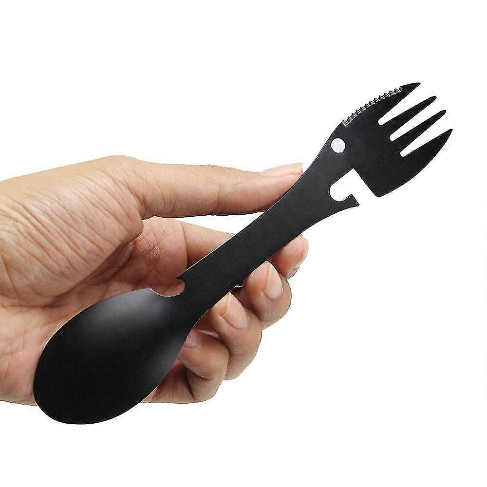 Multi Function Fork Outdoor Spoon Fork Knife Bottle Can Opener 2 Pcs