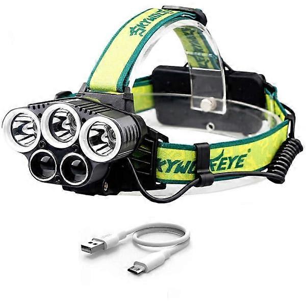 5LED USB strong light outdoor camping flashlight