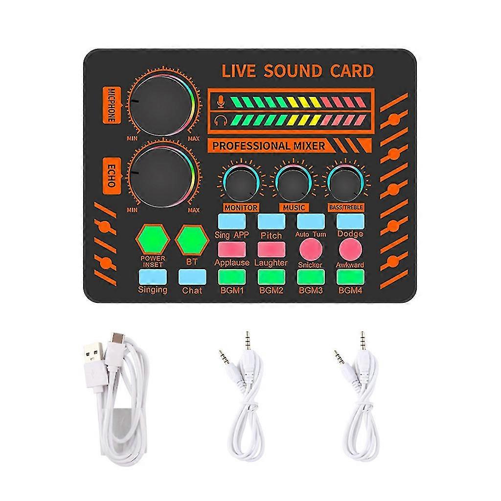 Professional Audio Mixer Sound Board Card Built-in Battery Noise Reduction