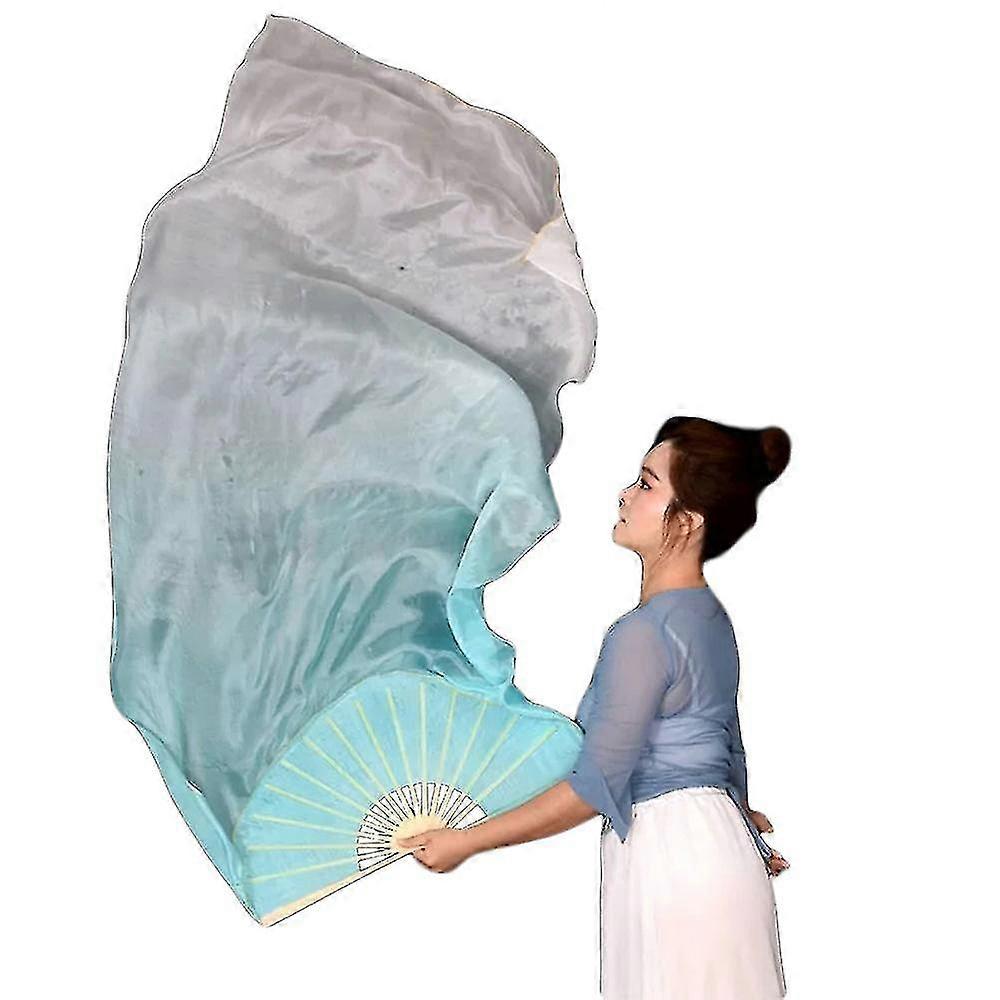 Gradient Satin Dance Fan 120/150/180cm Long Dance Fan Belly Dance Indian Dance Party Festival Performance Props Tw