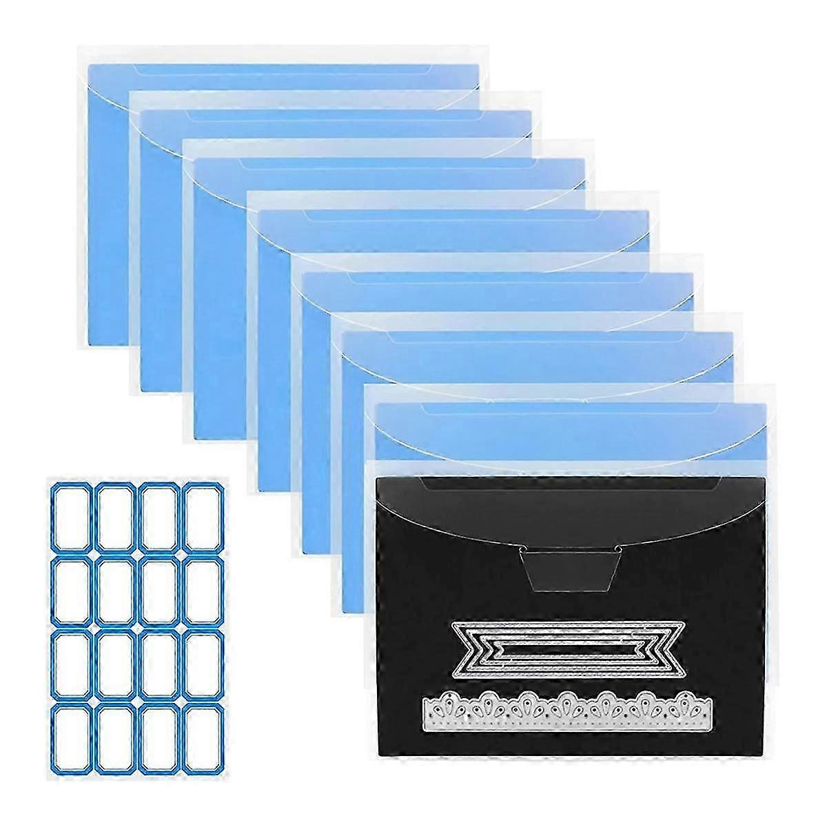 8 יח 'חותמת ולמות שקית אחסון גיליון מגנטי - למות אחסון להגדיר מתאים לחיתוך, Scrapbooking, Stori