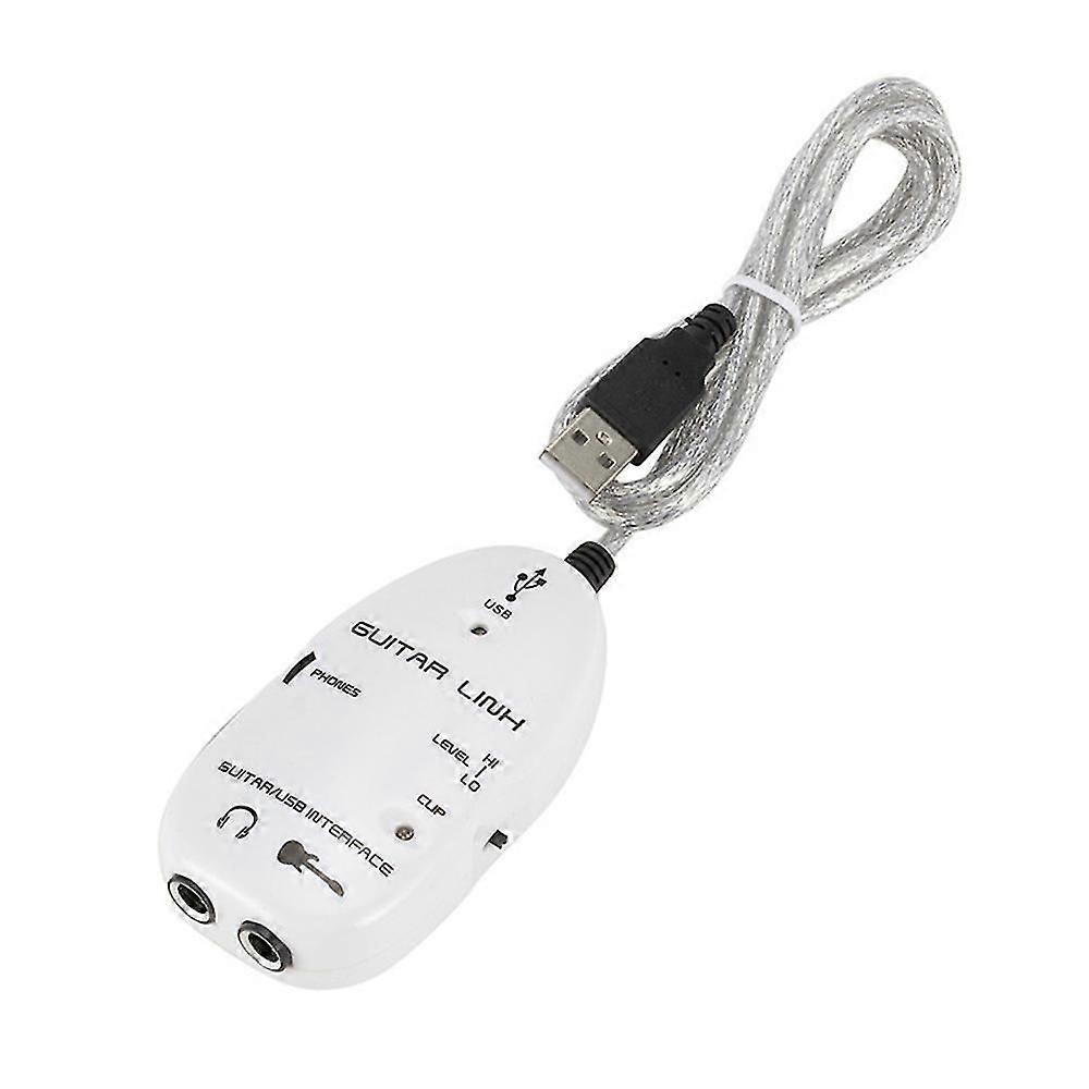 Guitar To Usb Interface Link Cable Adapter Audio Connector Recorder For Pc/computer