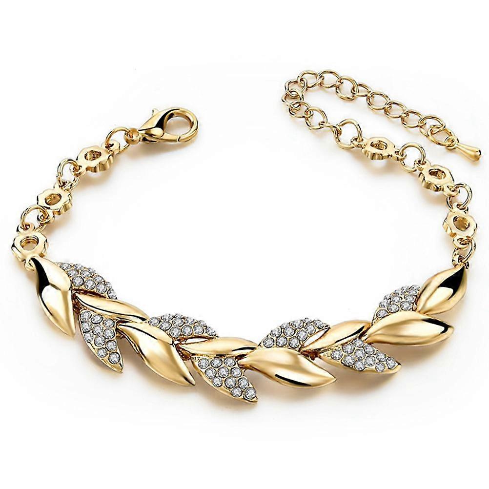 Luxury Elegant Sparkling Leaf Bracelet