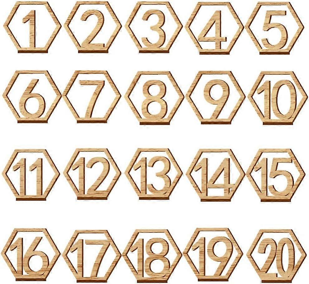 Wedding wooden table number cards, reusable