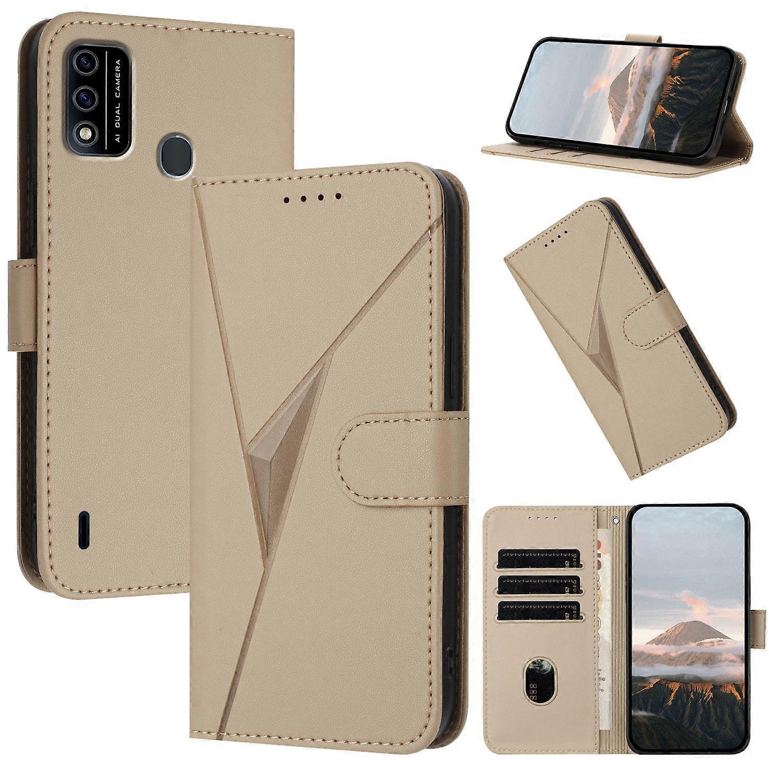 Triangle Pattern Buckle Clasp Leather Phone Case