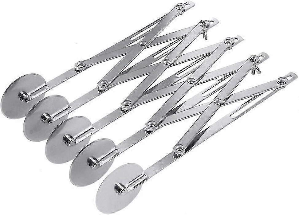 2025 Adequado 5 Rodas Pastelaria Slicer, Aço Inoxidável Telescópico Pizza Slicer, Multi Cortador de Roda, Divisor de Massa