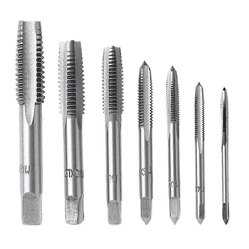 7pcs M3 M4 M5 M6 M8 M10 M12 Thread Tap Set Metric Spiral Point Tap Nitriding Coating Machine Screw Tap Drill Bit Tapping Tool