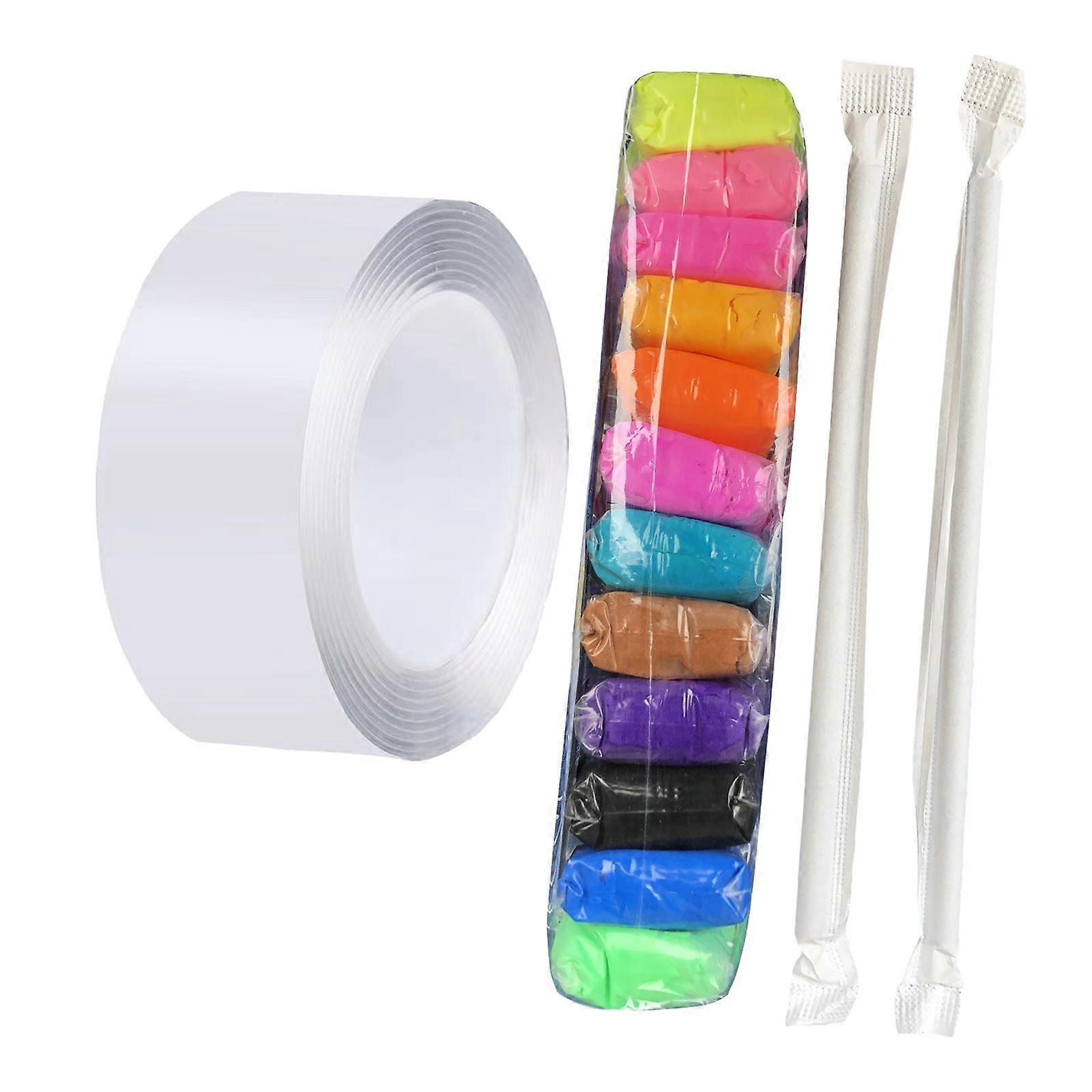 Nano Tape Waterproof Heavy Duty Removable with Straws and Clay for DIY