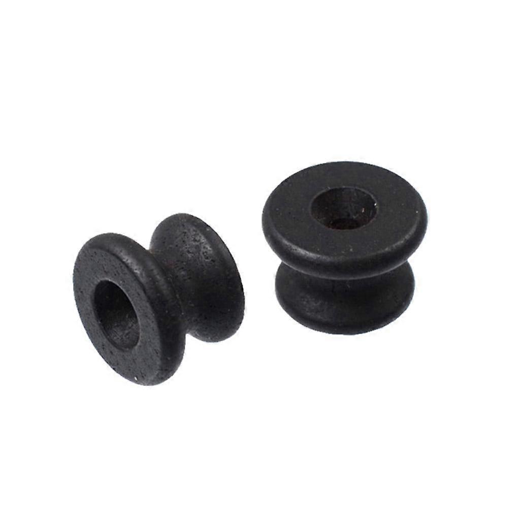 2x Ebenholts Gitarr Rem Knapp Ändstift Straplock för Akustisk Elgitarr