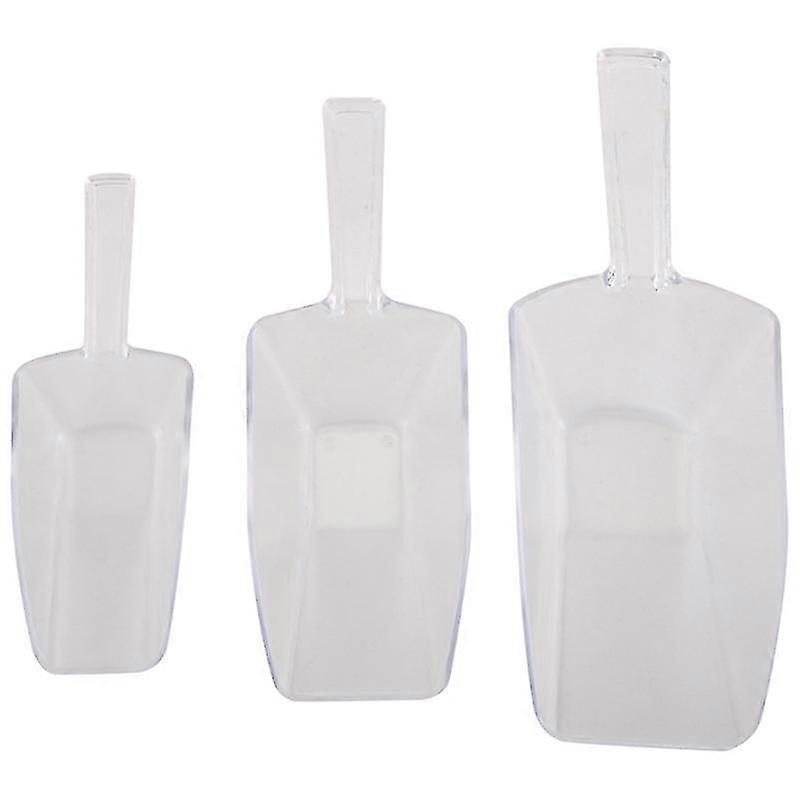 3 Piece Pallet Ice Shape Plastic Scoop - Transparent