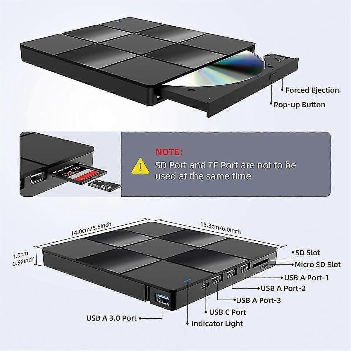 External Multi-Function Optical Drive USB Computer DVD Player Notebook External Recorder Ultra-Thin DS