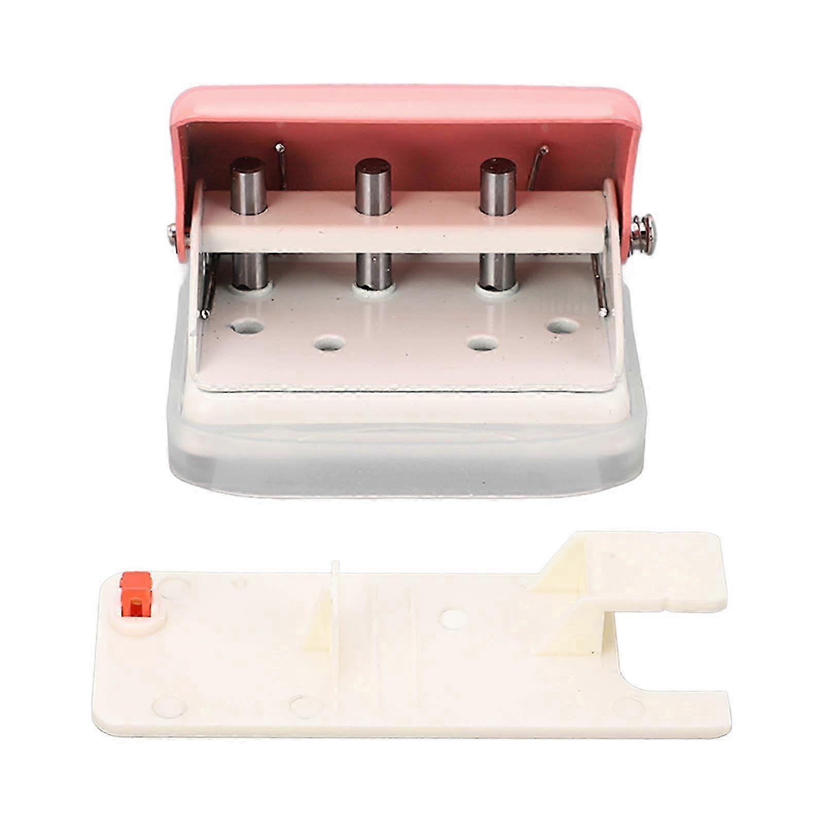 Hole Puncher Handheld Loose Leaf Paper Puncher Pink 3 Hole Punch with 5 Sheet Capacity