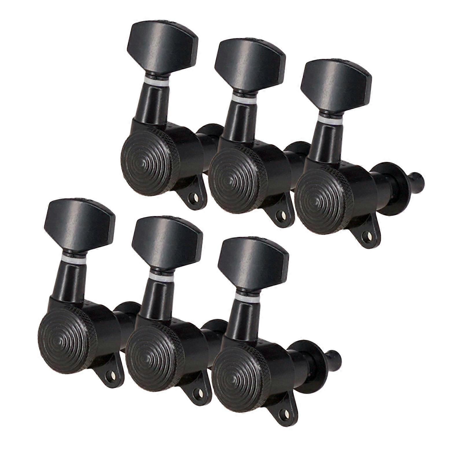 Schwarz E-Gitarre Stimmwirbel Tasten Mechaniken 6R Rechts Set