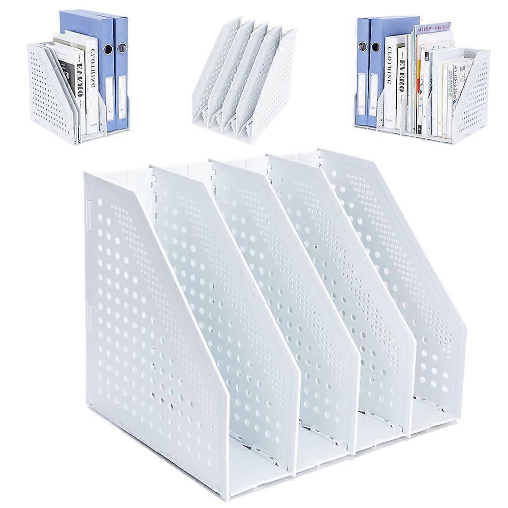Flexible Design Collapsible Magazine File Holder, Desk Organizer with Freely Expanding Feature, Space Saving Rack for Home Kitchen, Large Capacity