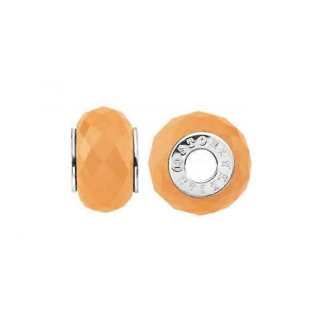 Silver & Dyed Peach Agate Charm S434TAN