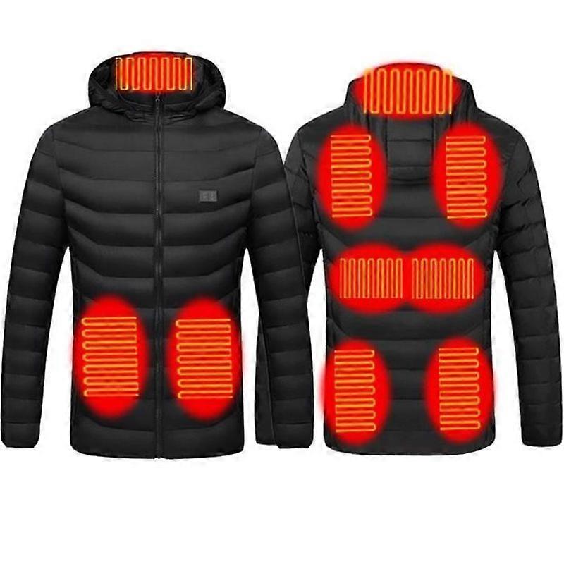 DanDre Jacket - Winter USB Electric Heated Jacket - 8 Heating Zones - Black