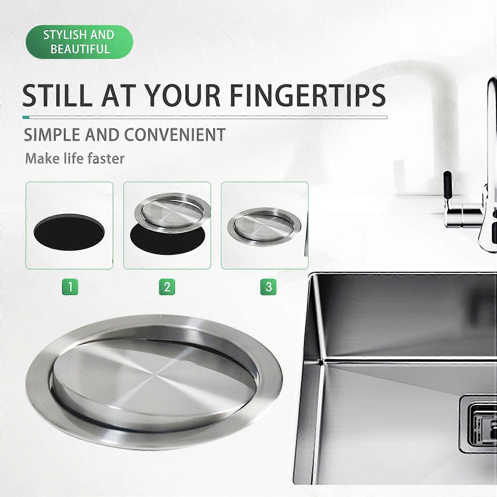 Garbage Flap Lid Flush Built-in Balance Swing for Kitchen Counter C