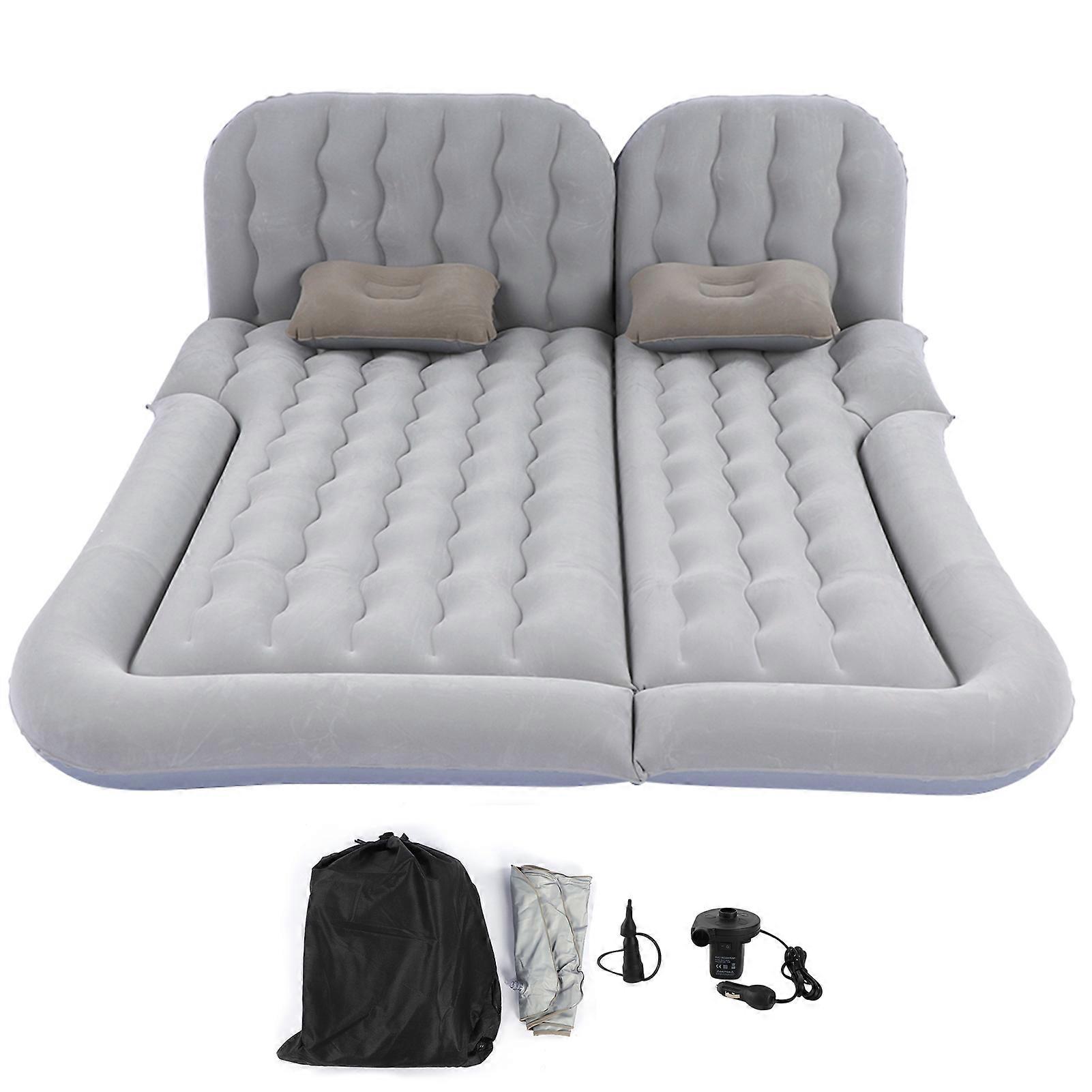 2‑In‑1 Multifunction Inflatable Travel Mattress PVC Flocking Soft Sleeping Rest Cushion for Car SUV