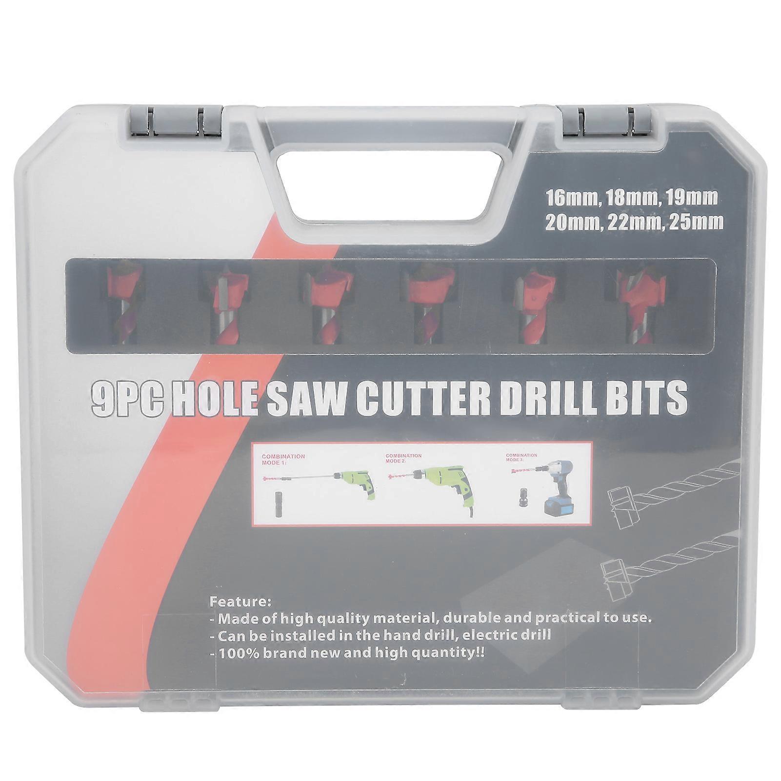 Hole Saw Drill Bit Set Extended Thread Woodworking Hole Opener Drilling Tools