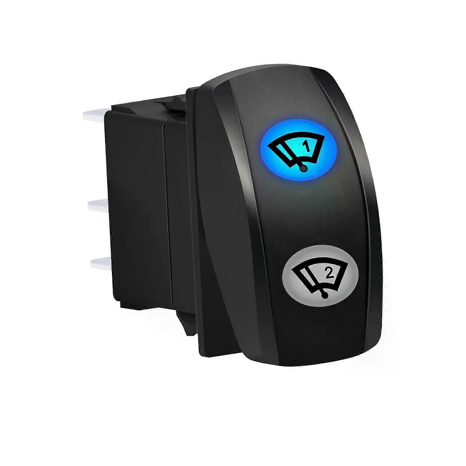 WINDSHIELD WIPER Rocker Switch DPDT 3 Position 2 In 1 Window Washer Switch 12V 20A Waterproof compatible for CARS BOAT BUS RV SUV ATV UTV