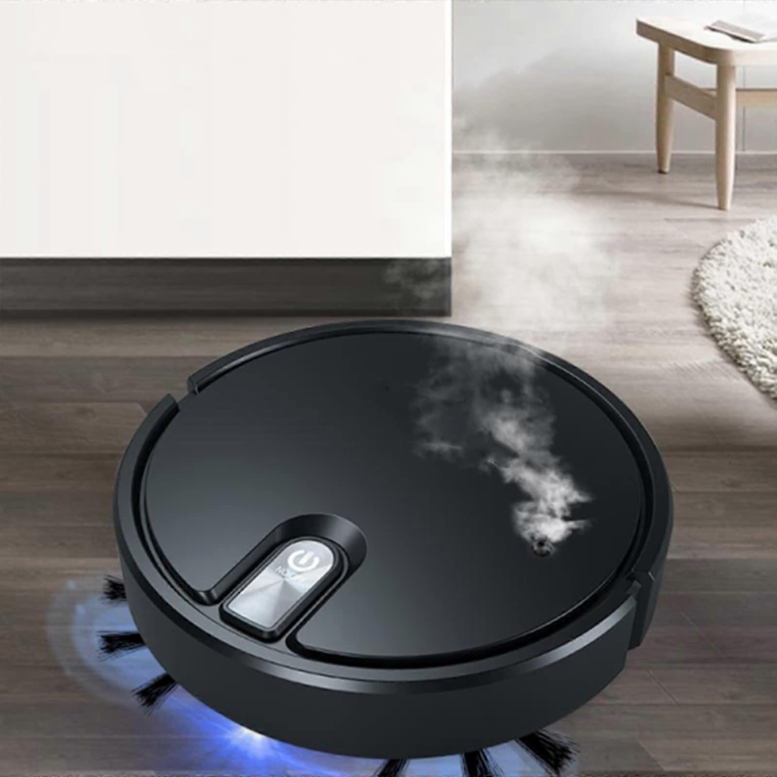 Robot Vacuum Cleaner 5 in 1 with 2000Pa Suction Power for Carpets and Pet Hair, Black Multifunctional Auto Cleaning Robot