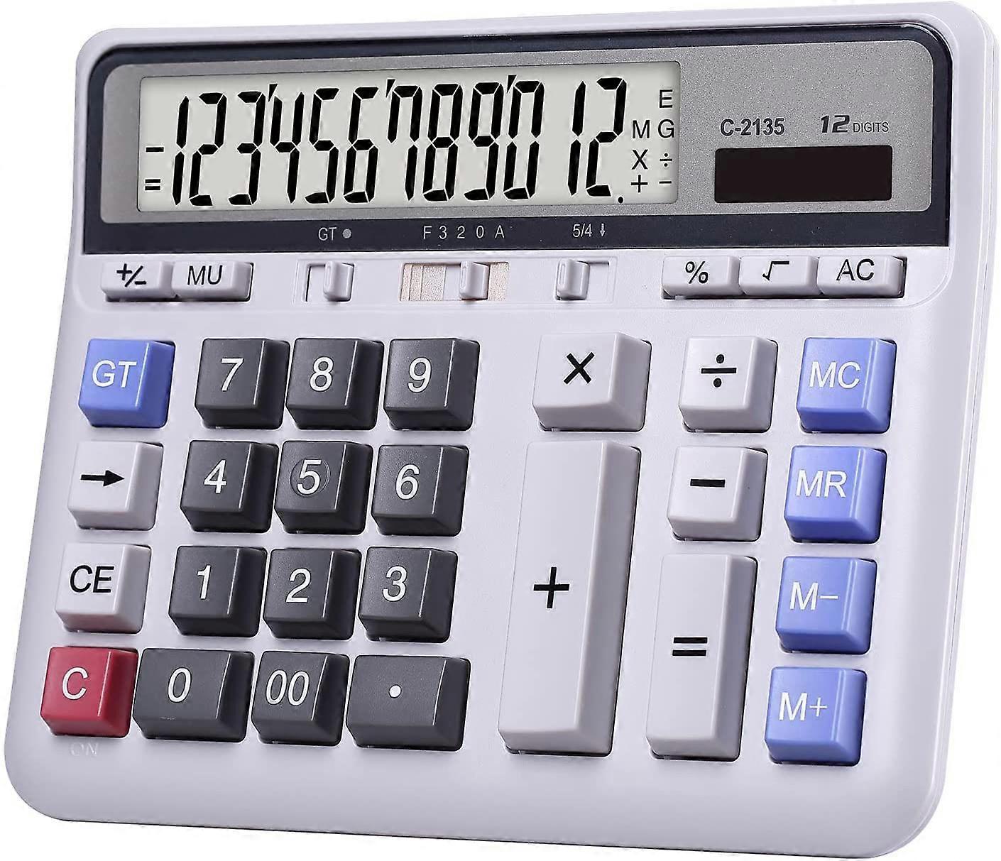 Desktop Calculator, Extra Large Display for Clear Visibility, Big Buttons for Accurate Input, Solar Accounting Calculator for Office and Home