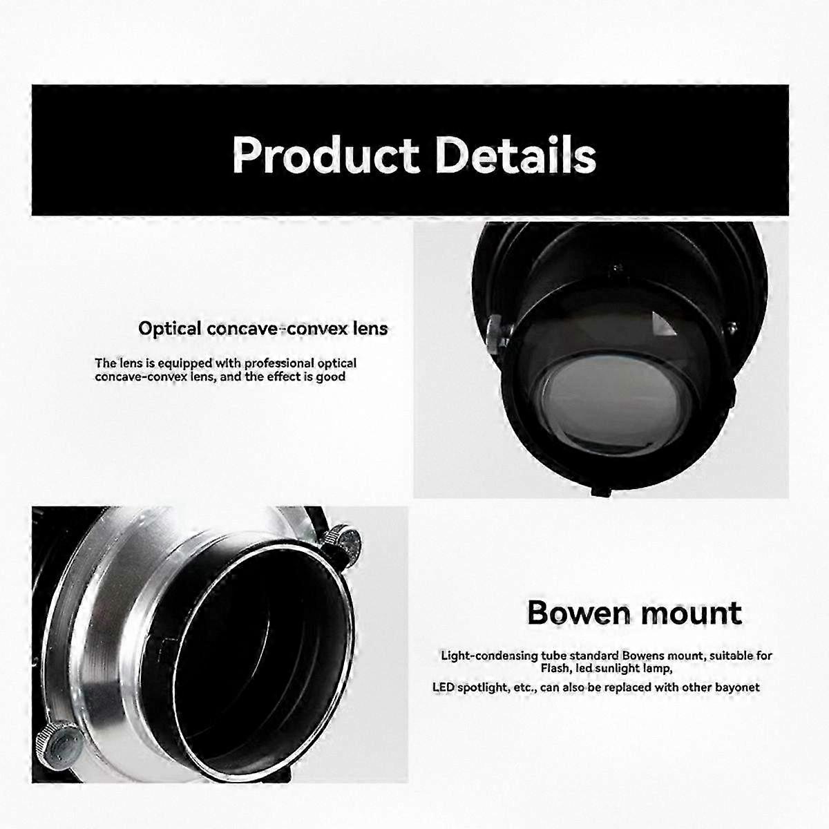 Universal Conical Snoot for Bowens Mount with Creative Shaped Filters for Photography Lighting Effects