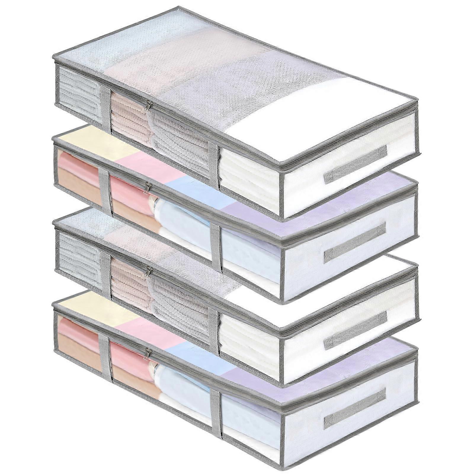 Bed Storage Containers 4 Pack, Garbage Boxes with Damp-Proof Design, Durable Storage Solutions for Bedrooms and Closets