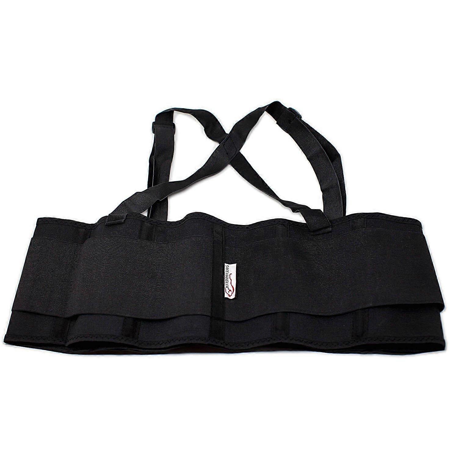 Lifting Support Weight Belt Black - X-Large Lower Back Brace with Adjustable Straps and Breathable Mesh for Back Pain Relief