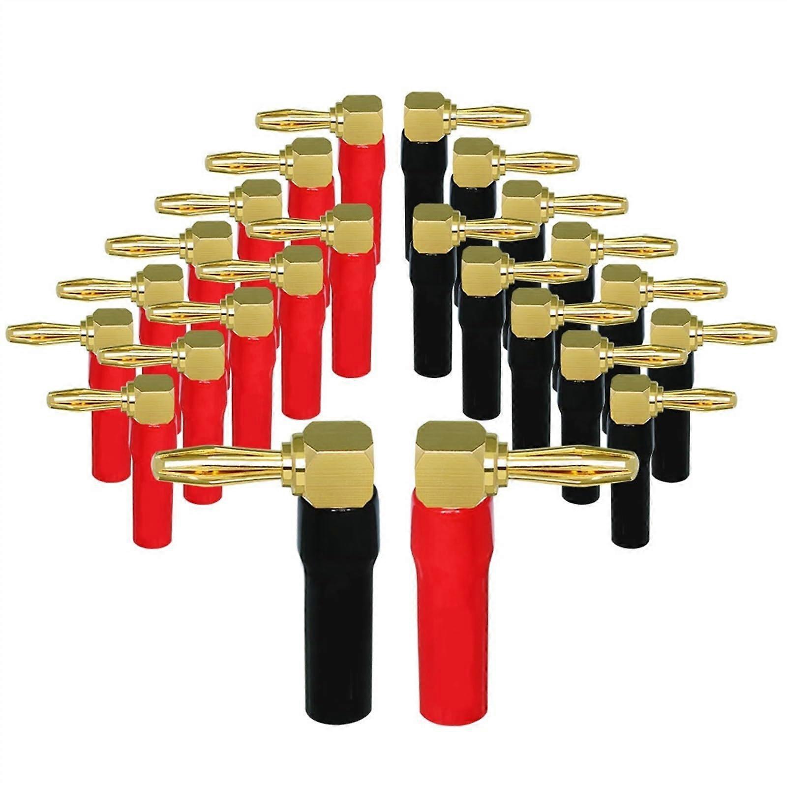 Banana Plug 24K Gold Plated 4mm Speaker Audio Connector Adapter for Speaker Wire Cord, 4 Pcs Lantern Type