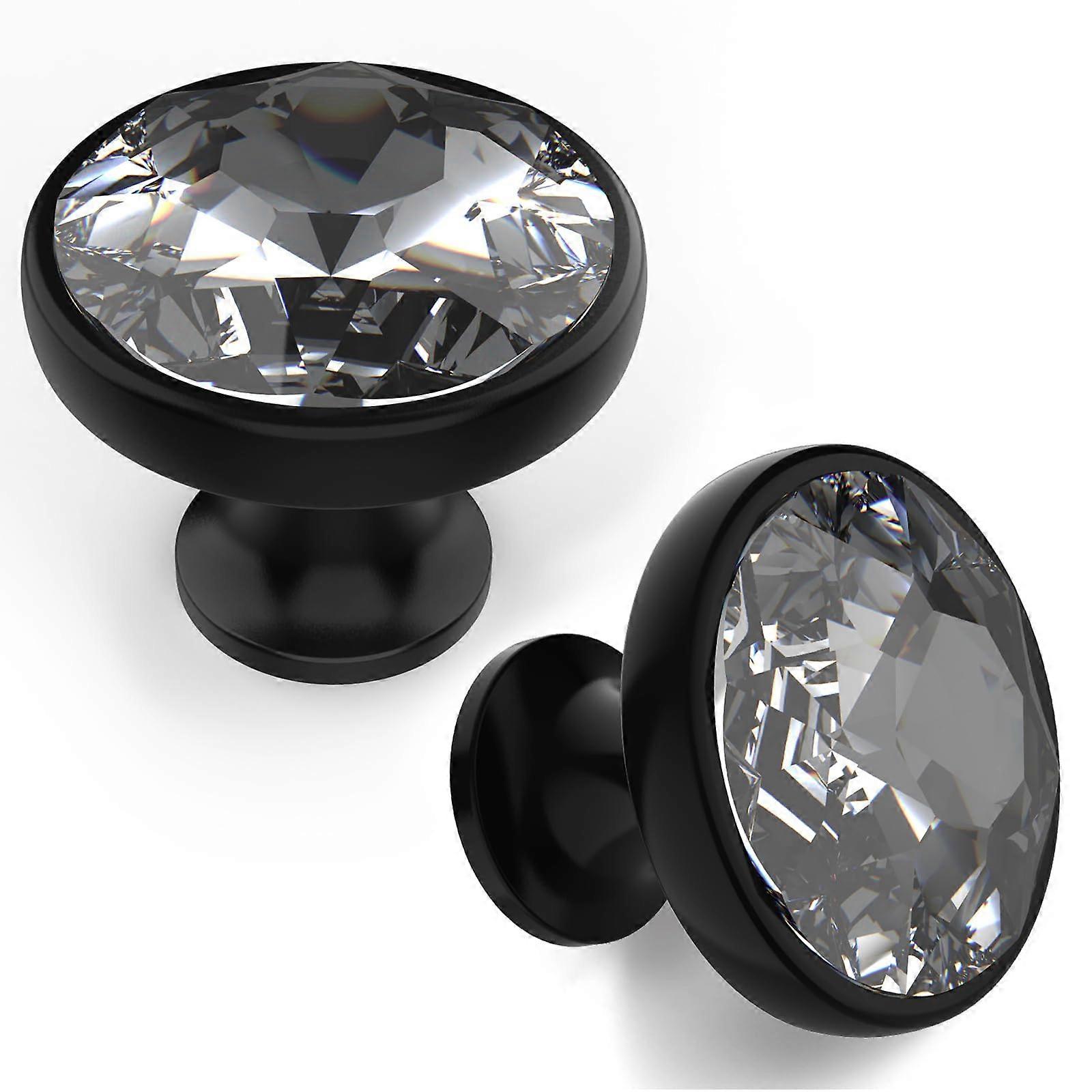 Matte Black Kitchen Cabinet Knobs 10 Pack Clear Crystal Drawer Knobs For Dresser And Cabinet Hardware