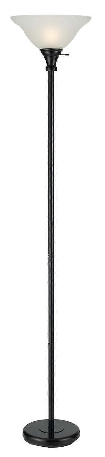 Lighting BO-213-BK Floor Lamp Black Finish With Smokey Glass Shade 13 x 13 x 70 Inch Height